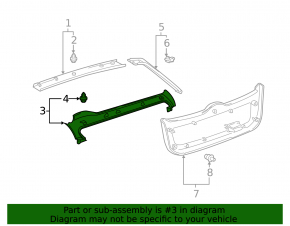 Обшивка двери багажника центральная Toyota Prius 20 04-09 черн