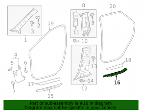 Накладка порога внутренняя задняя правая Lexus RX350 RX450h 16-19 коричневая, с хромом, царапины