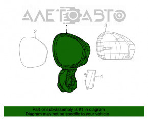 Зеркало боковое левое в сборе Fiat 500 12-19