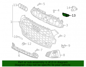 Кронштейн решетки радиатора grill правый Audi A5 F5 20-25 S-Line