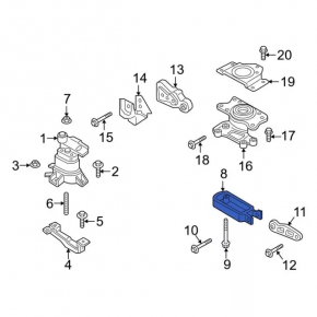 Подушка двигателя задняя Ford Edge 15-24 2.7T