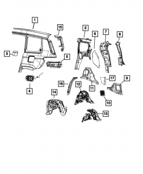 Корпус лючка бензобака Jeep Grand Cherokee WL 22-26 PHEV