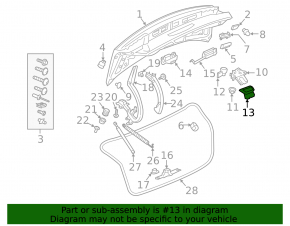 Накладка замка крышки багажника Audi A4 B9 17-25 черная