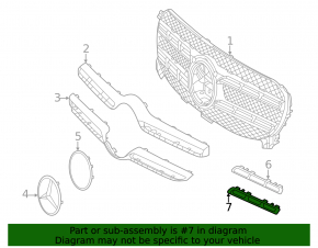 Молдинг решетки радиатора grill нижний правый Mercedes W167 GLE 350 450 20-23 хром