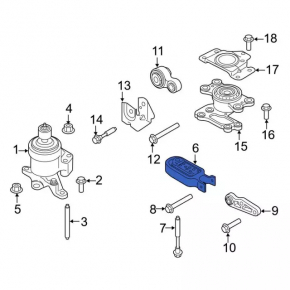 Подушка двигателя опорная нижняя Lincoln MKX 16-18 3.7