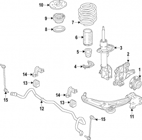 Амортизатор передний левый Ford Edge 19-24 2.0T, 2.7T AWD
