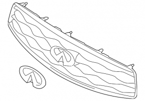 Решетка радиатора grill Infiniti QX70 15-16