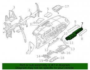 Ornamente centrale bord Mercedes X247 GLB 20-26, negru lucios
