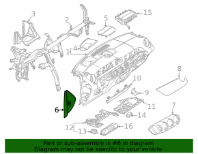 Накладка передней панели боковая левая Mercedes H247 GLA 21-26 черная
