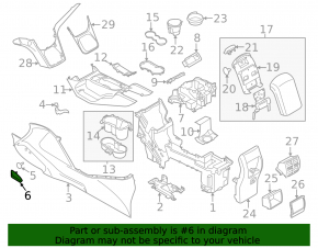 Заглушка крепления центральной консоли правая Ford Escape MK3 17-19 черная