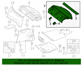 Полка задняя Mercedes CLA 14-19 черн