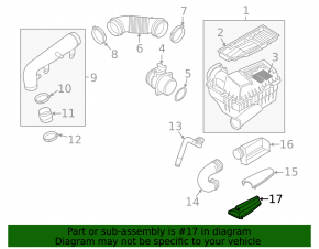 Воздухоприемник в сборе 3 части VW Passat b8 16-19 USA 3.6