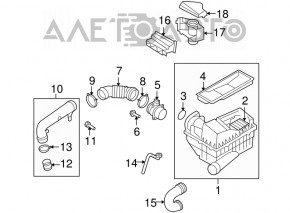 Воздухоприемник в сборе 3 части VW Passat b8 16-19 USA 3.6