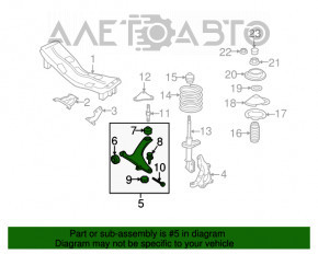 Braț de control inferior față stânga Subaru b10 Tribeca