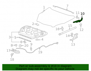 Петля капота левая Chevrolet Equinox 10-17