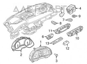 Панель кнопок передней панели Audi Q7 16-19