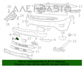 Заглушка буксировочного крюка переднего бампера Jeep Grand Cherokee WK2 14-16