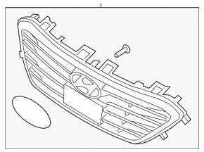 Решетка радиатора grill Hyundai Sonata 15-17 sport