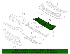 Grila de scurgere a parbrizului Ford Edge 15-