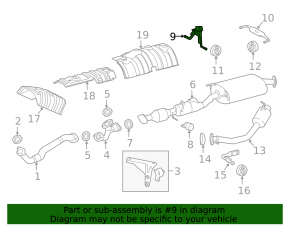 Кронштейн глушителя передний Lexus RX450h 10-15
