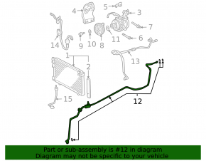 Трубка кондиционера длинная, железо Lexus RX300 RX330 04-06