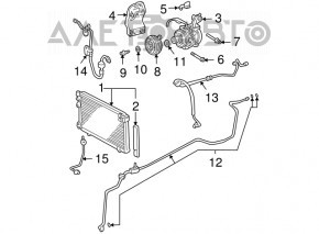 Трубка кондиционера длинная, железо Lexus RX300 RX330 04-06