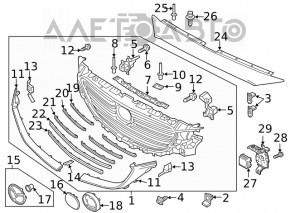 Кронштейн решетки радиатора левый grill Mazda CX-9 16-23