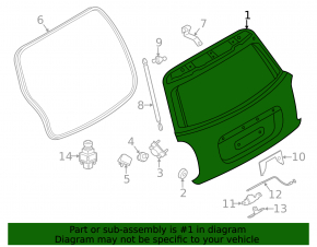 Дверь багажника голая Mini Cooper F56 3d 14-24