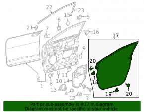 Garnitura usi fata dreapta Lexus RX350L RX450hL 18-22