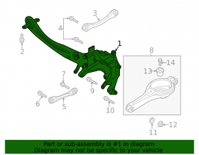 Capac spate stânga Ford Escape MK3 13-19 cu braț longitudinal