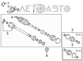 Привод полуось передняя правая Toyota Camry v50 12-14 2.5 usa с кронштейном