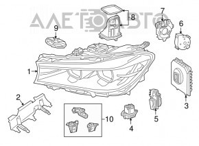 Стекло фары правое BMW 7 G11 G12 16-19 LED, адаптив
