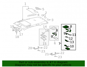 Плафон освещения передний Lexus RX300 RX330 RX350 RX400h 04-07 серый, под люк, царапины