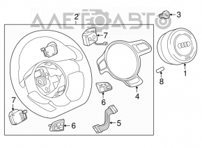 Руль голый Audi A4 B8 13-16 3 спицы
