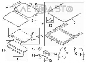 Ansamblu trapă panoramică pentru Audi A4 B9 17-20, gri cortină, curățabil chimic, zgârieturi pe sticlă