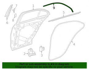 Молдинг двери верхний задний левый Mercedes C-class W205 15-21 хром