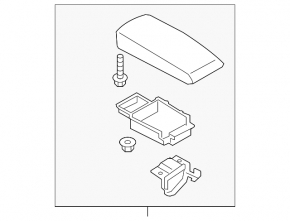 Consola centrală cu cotieră pentru Ford Fusion mk5 17-20, neagră, fără conductă de aer