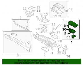 Consola centrală cu cotieră pentru Ford Fusion mk5 17-20, neagră, fără conductă de aer