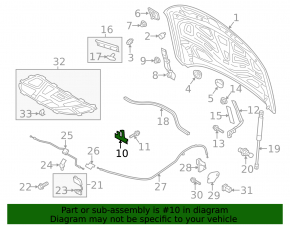 Крюк капота Audi A6 C7 12-18 на телевизоре