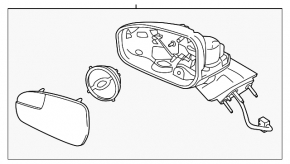 Зеркало боковое правое в сборе Ford Fusion mk5 13-17 3 пина, синее