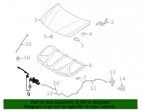 Замок капота Hyundai Elantra 21-26 с датчиком