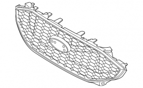 Решетка радиатора grill Ford Edge 19-24 в сборе со значком, без камеры, ST