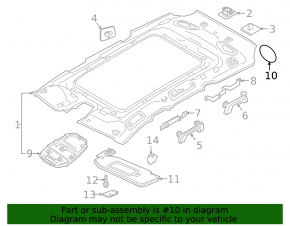 Решетка динамика обшивки потолка левая Volvo XC60 18-26 серая