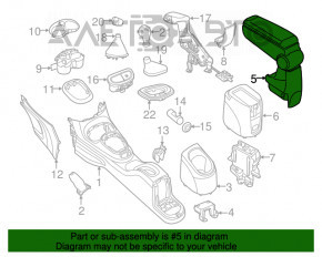 Подлокотник Fiat 500L 14-17 кожа, серый