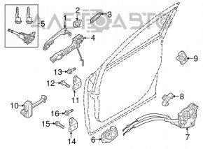 Замок двери передней левой Mazda 3 14-18 BM