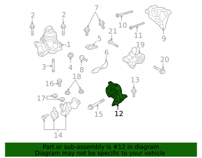 Подушка двигателя левая Mazda CX-9 07-15 3.5, 3.7