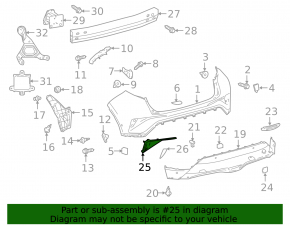 Capac bara spate stânga pentru Toyota C-HR 18-23, fabricat în Japonia