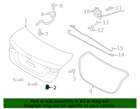 Отбойник крышки багажника левый Kia Forte 19-24 4d