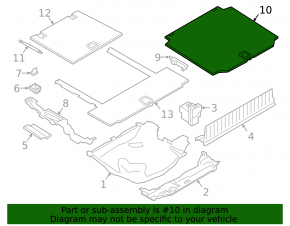 Пол багажника BMW X5 G05 19-26 черный