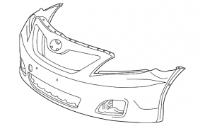 Бампер передний голый Toyota Camry 10-11 SE/XSE без крюка, без омывателей